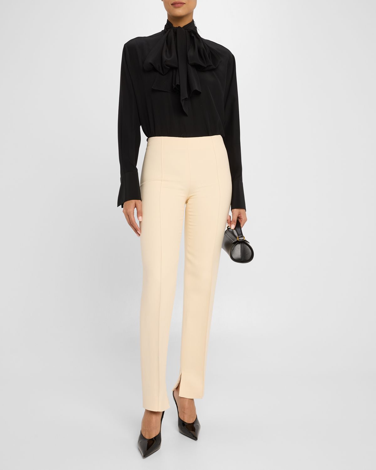 Amir Taghi Lisa Slim-Leg Ankle Split Hem Pants