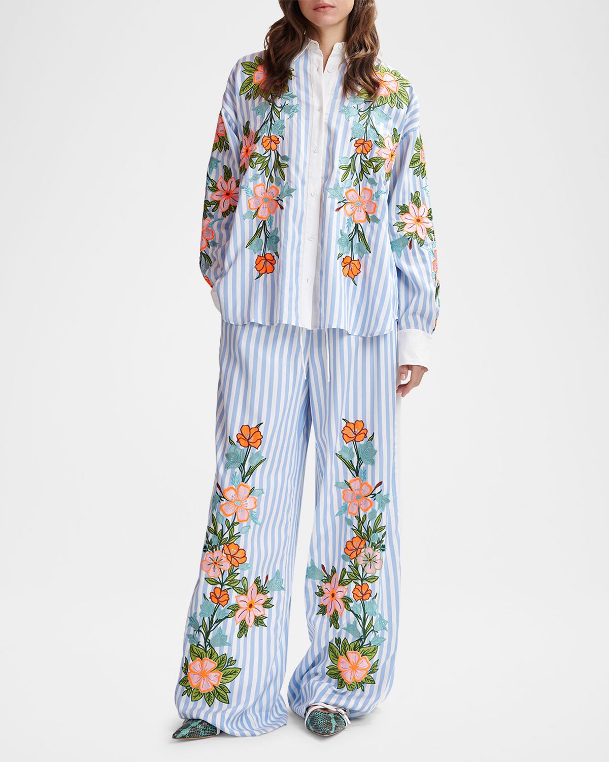 Essentiel Antwerp Hevon Embroidered Striped Pants