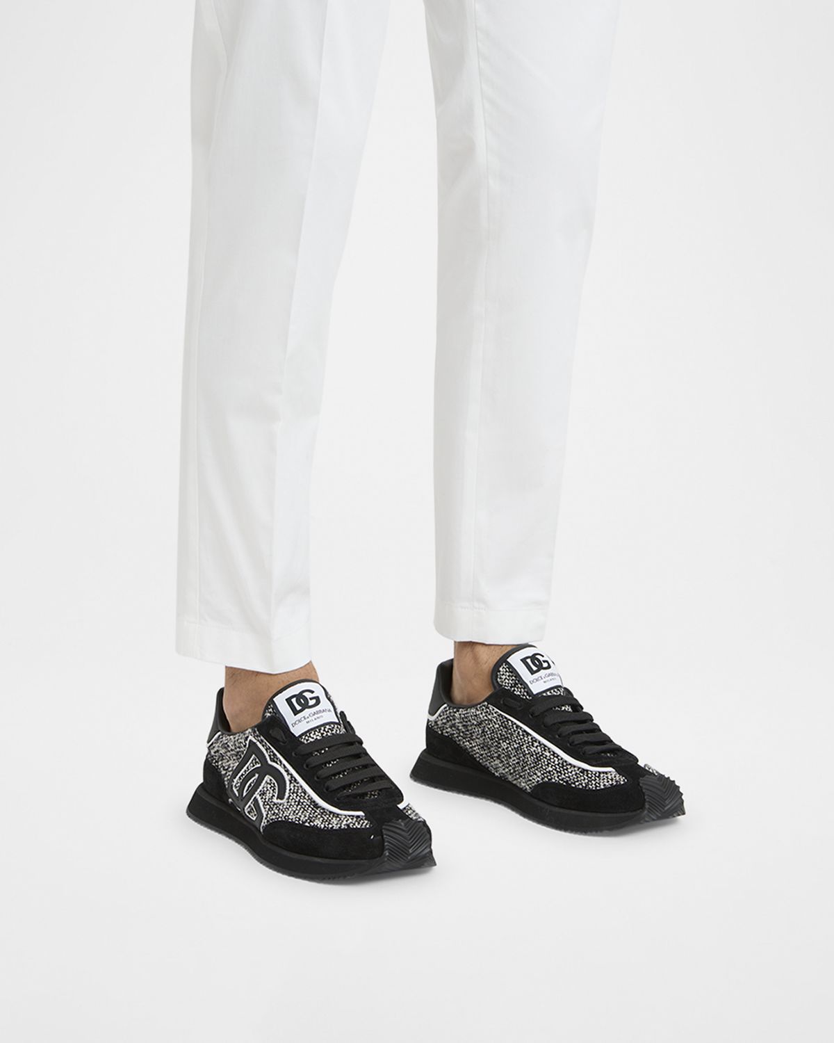 Dolce & Gabbana Men 's Suede and Wool Runner Sneakers