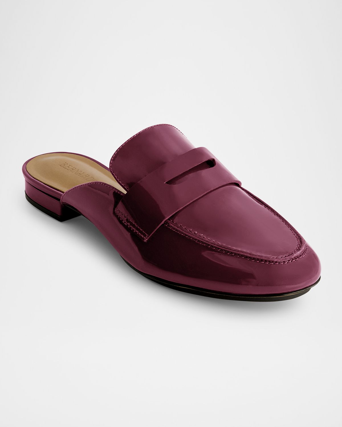 Bernardo Patent Leather Penny Loafer Mules
