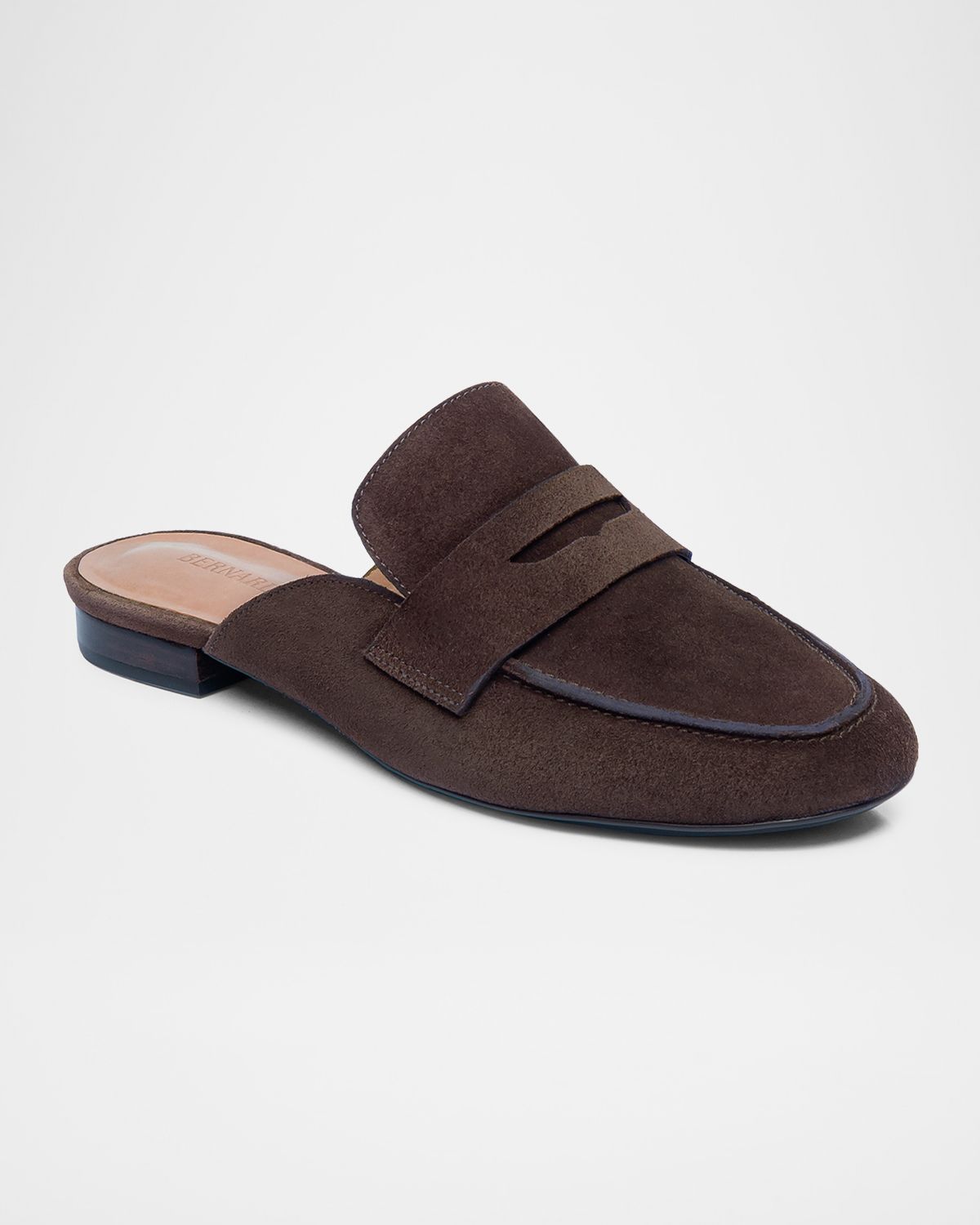 Bernardo Suede Penny Loafer Mules