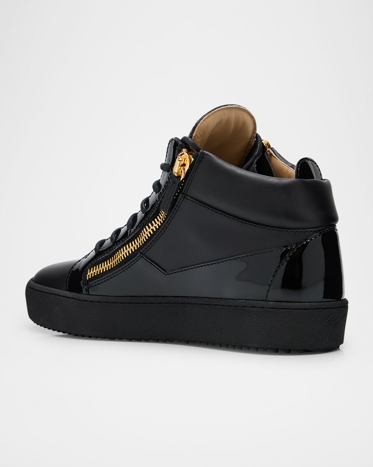 Giuseppe Zanotti Men 's Mixed-Leather Mid-Top Sneakers