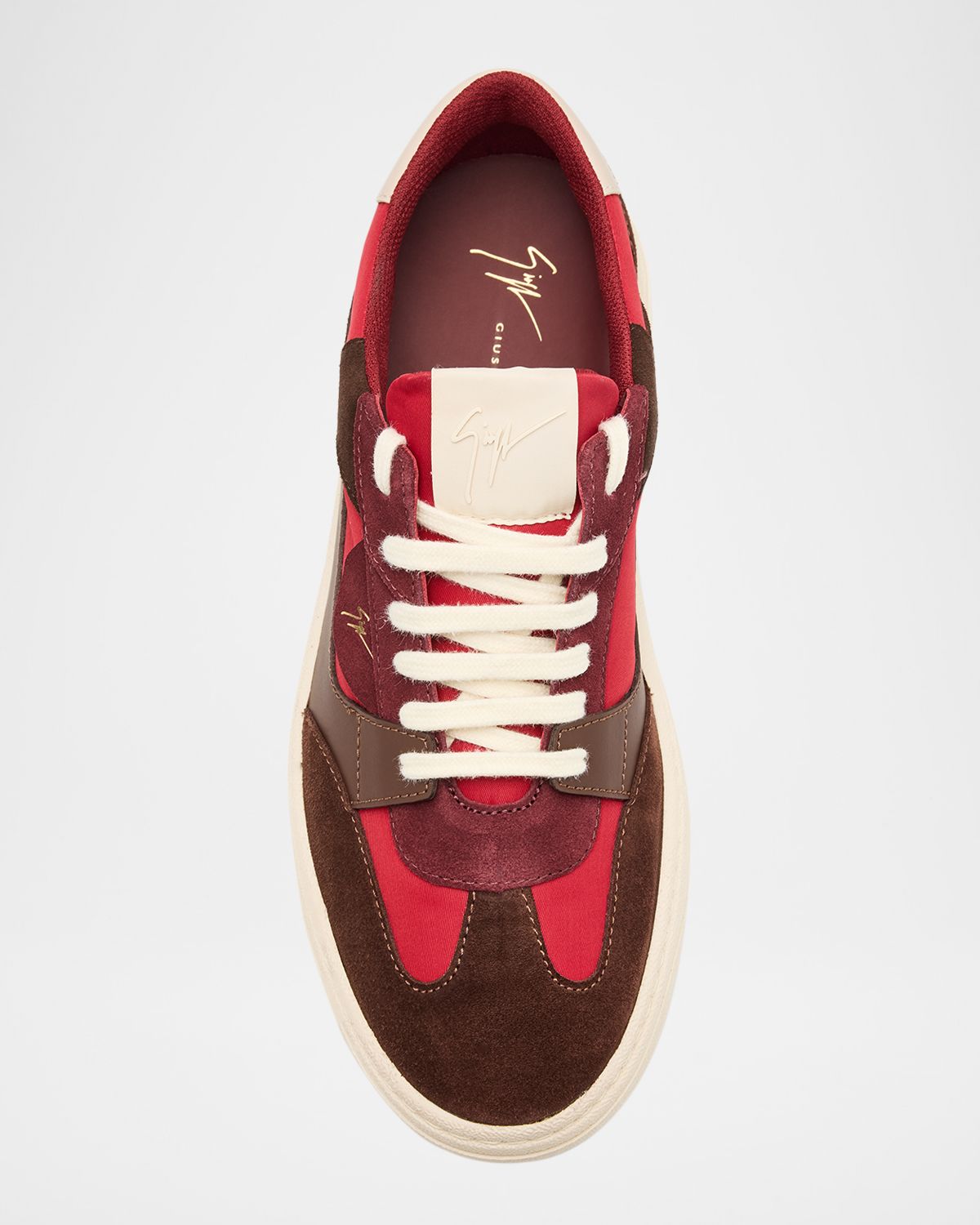 Giuseppe Zanotti Men 's Textile and Leather Low-Top Sneakers | Thumbnail 4