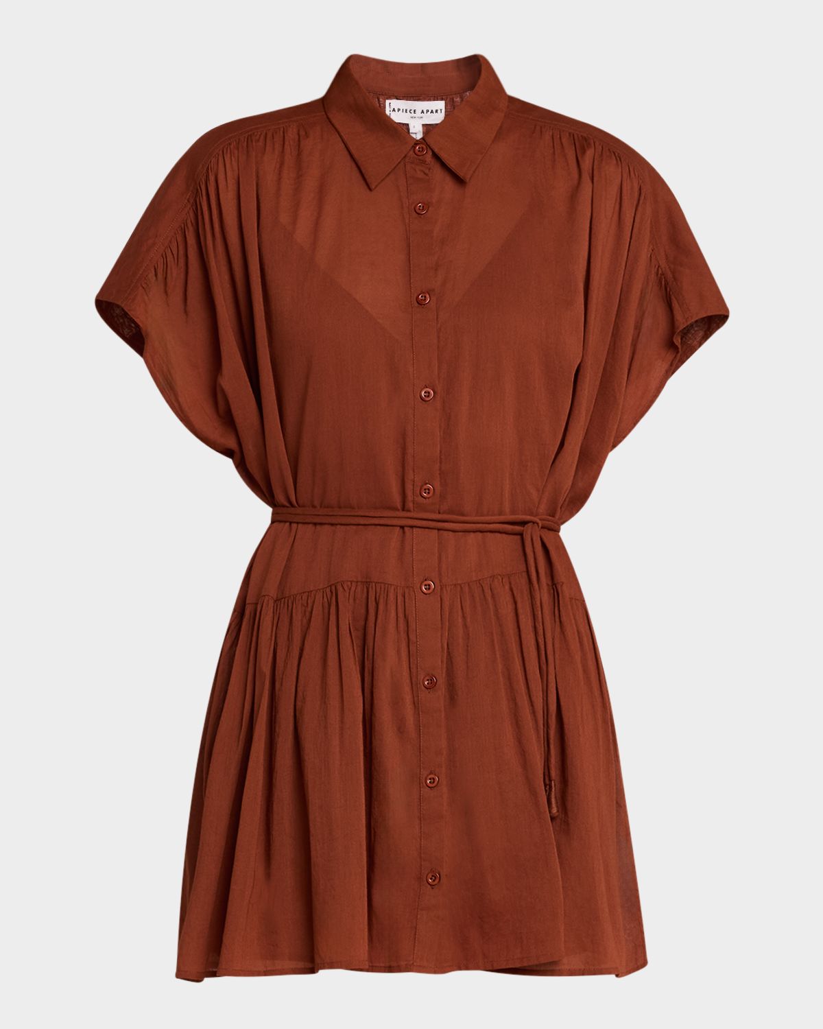 Apiece Apart Agnezca Organic Cotton Voile Mini Shirtdress