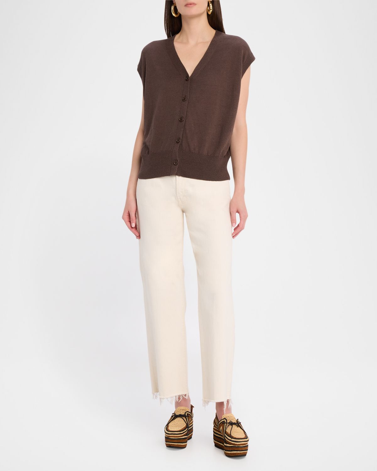 Apiece Apart Organic Linen-Cotton Knit Vest