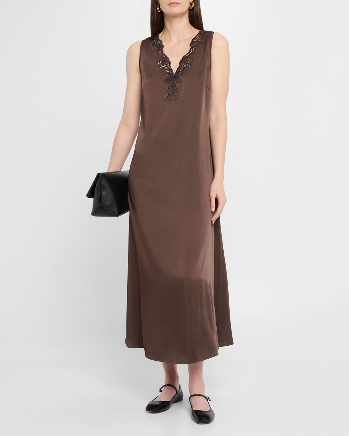 Weekend Max Mara Canossa Sleeveless Lace-Trim Midi Dress