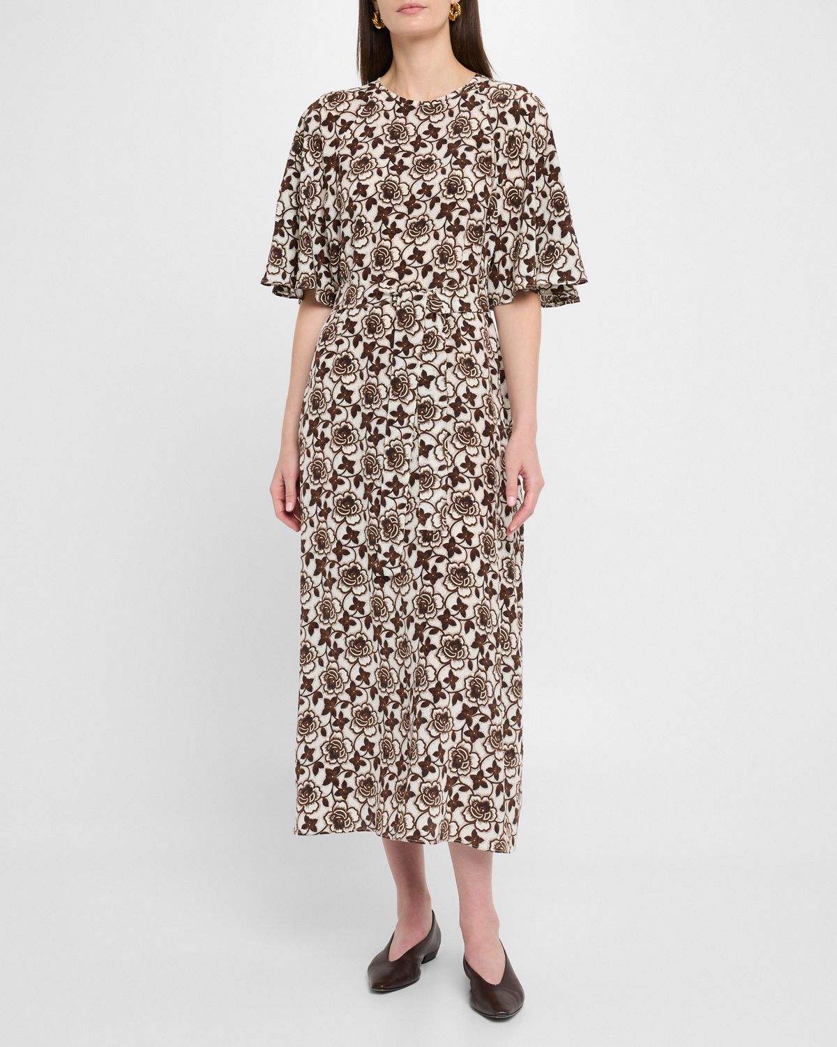 Weekend Max Mara Varese Floral-Print Silk Midi Dress