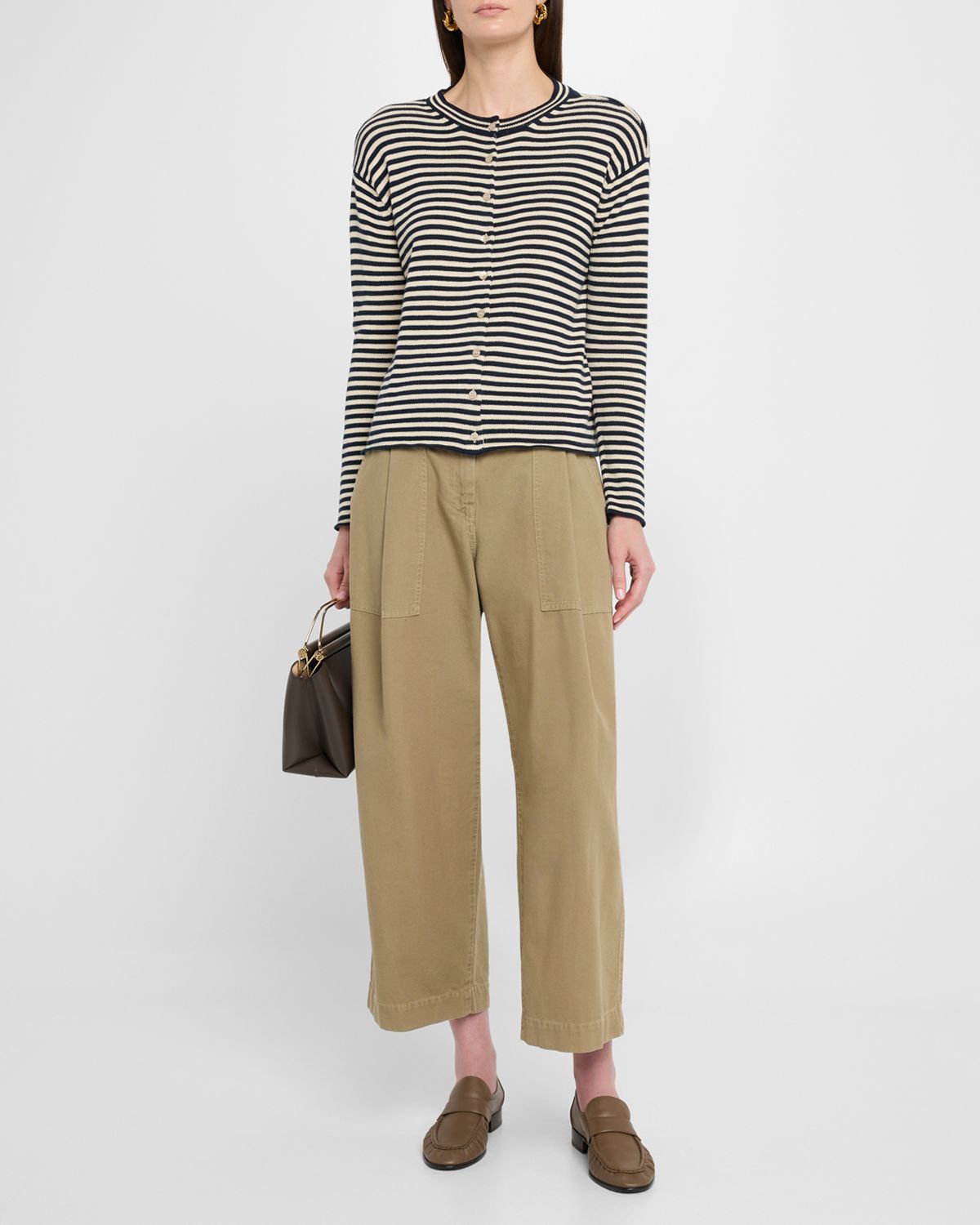 Weekend Max Mara Eritea Striped Cotton Knit Cardigan