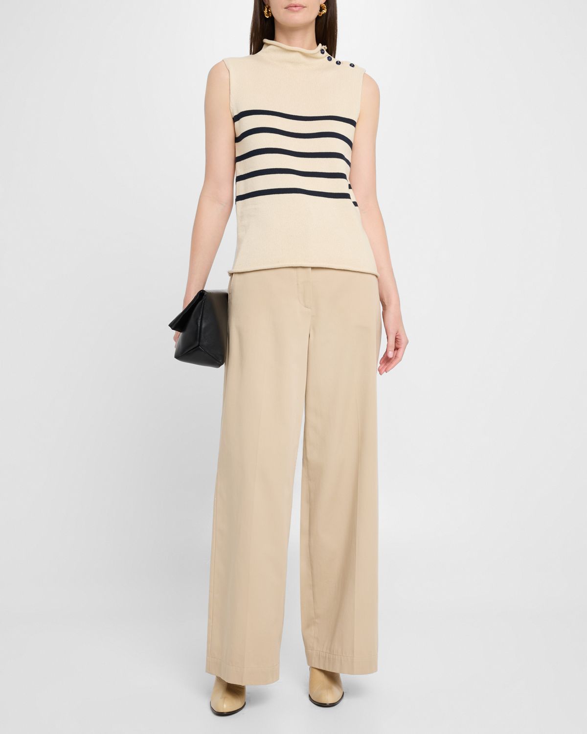 Weekend Max Mara Alfeo Wide-Leg Cotton Gabardine Trousers