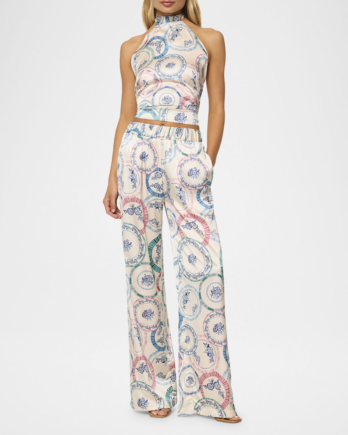 MISA Los Angeles Ora Satin Halter Top