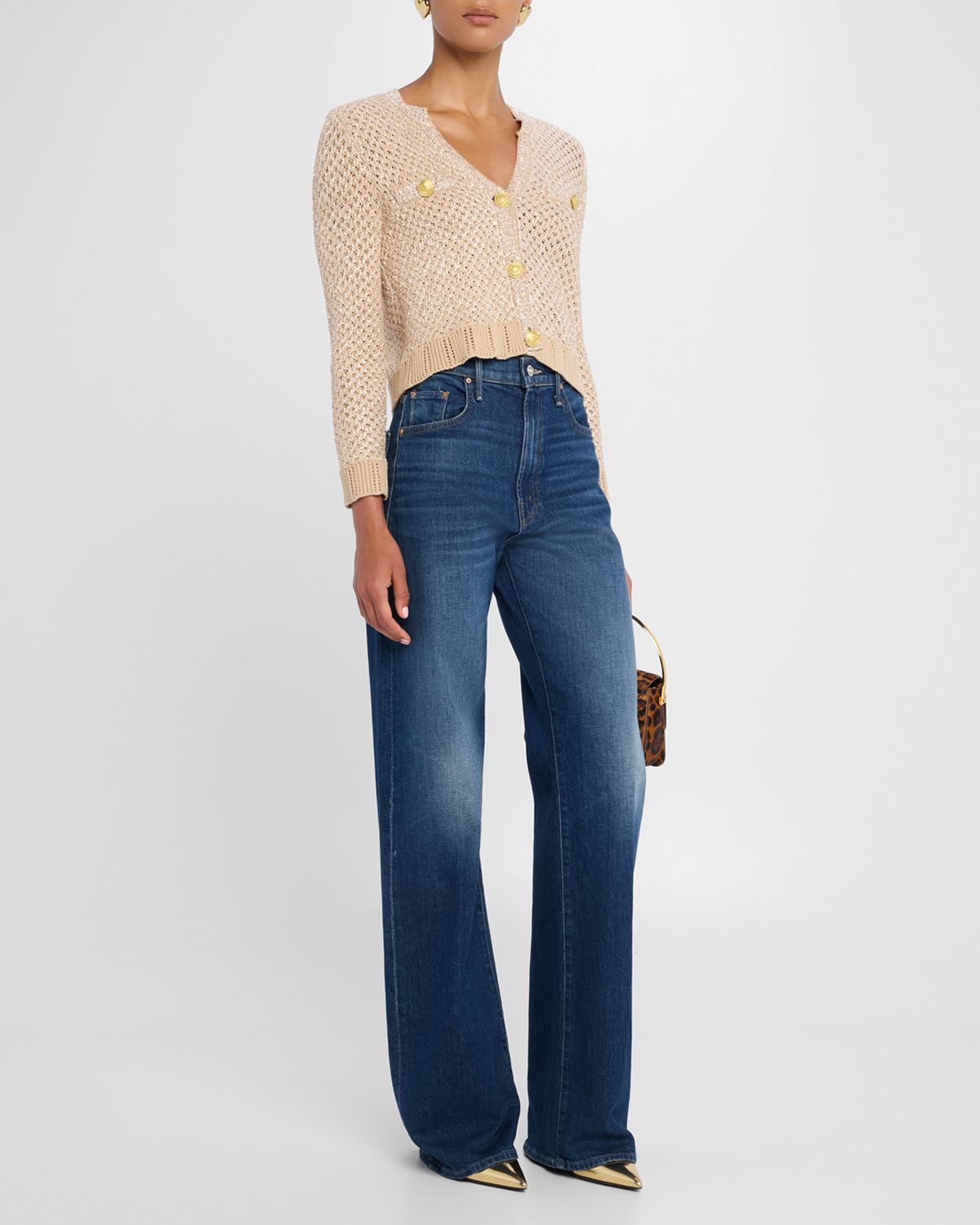 L 'Agence Blanca Sequined Knit Cardigan