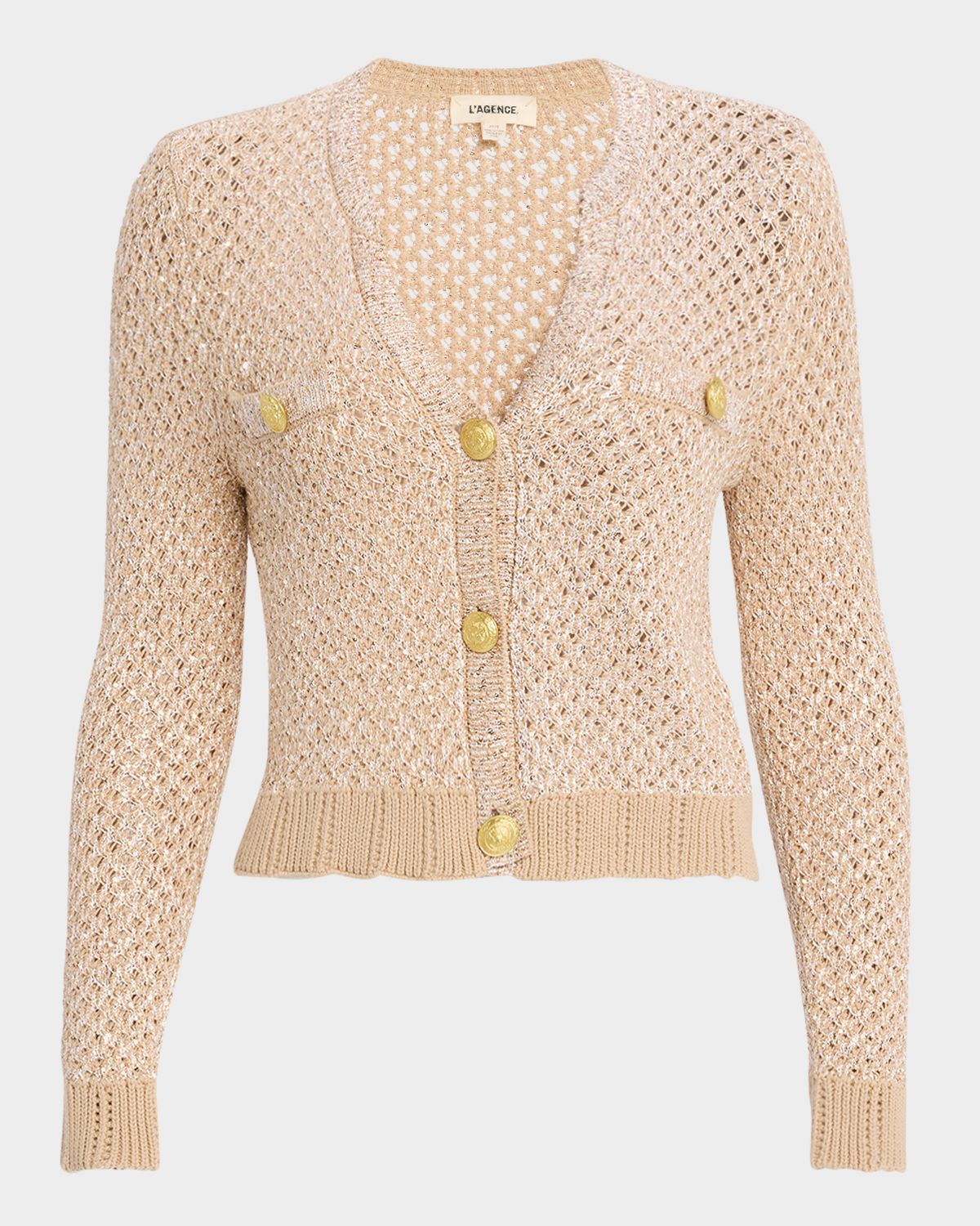 L 'Agence Blanca Sequined Knit Cardigan