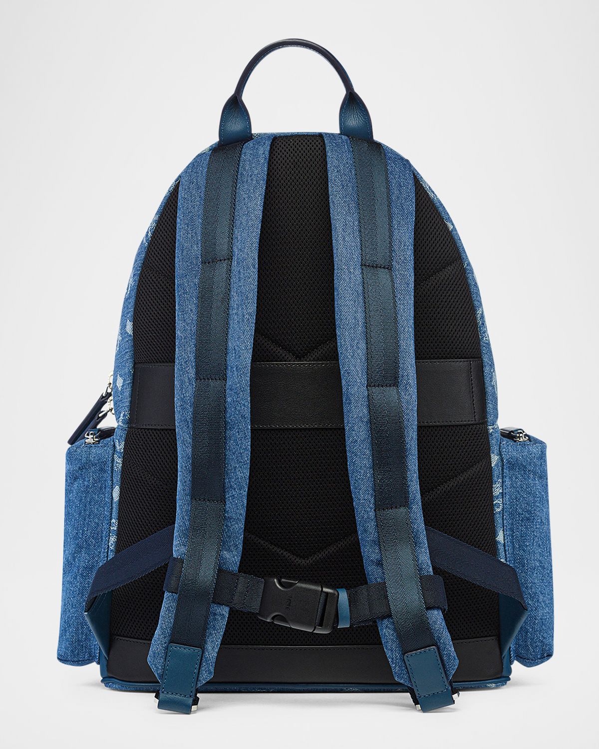 MCM Men 's Stark Medium Denim Monogram Backpack