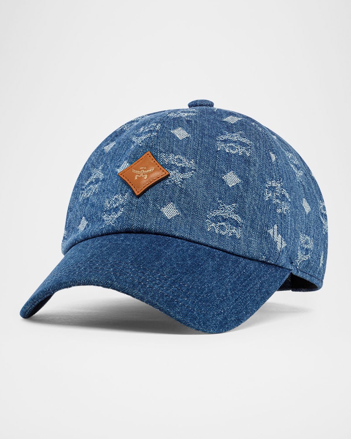 MCM Men 's Denim Monogram Baseball Cap