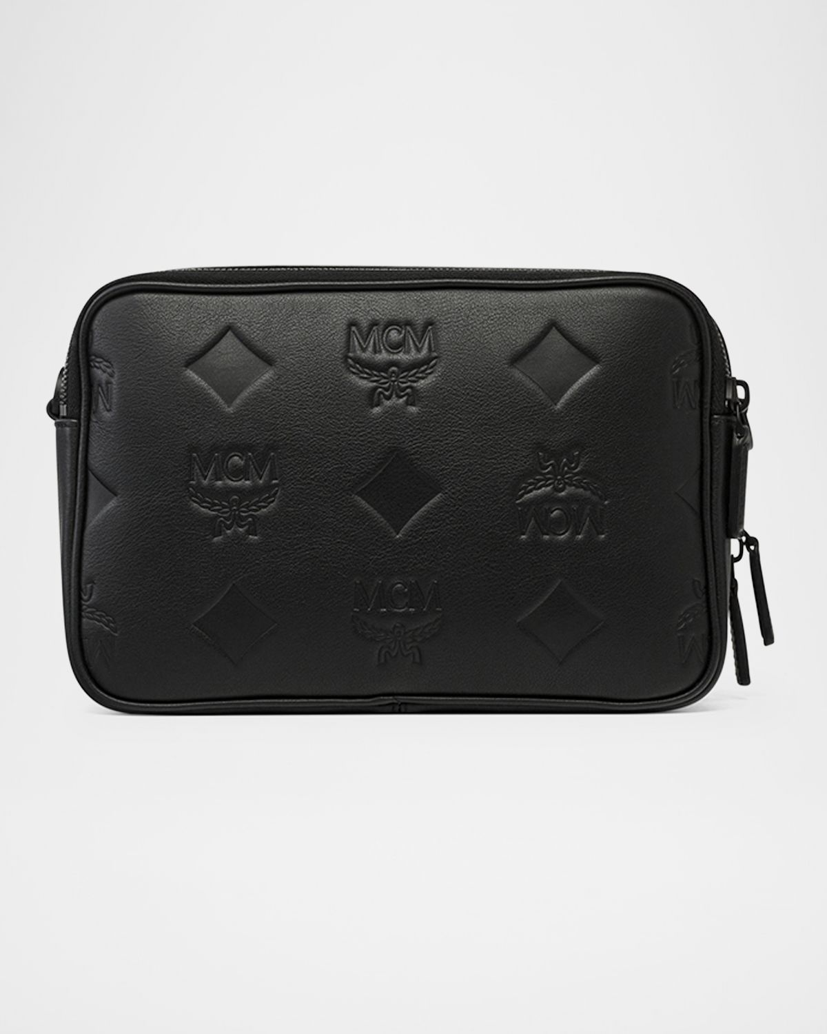 MCM Men 's Small Embossed Leather Crossbody Bag