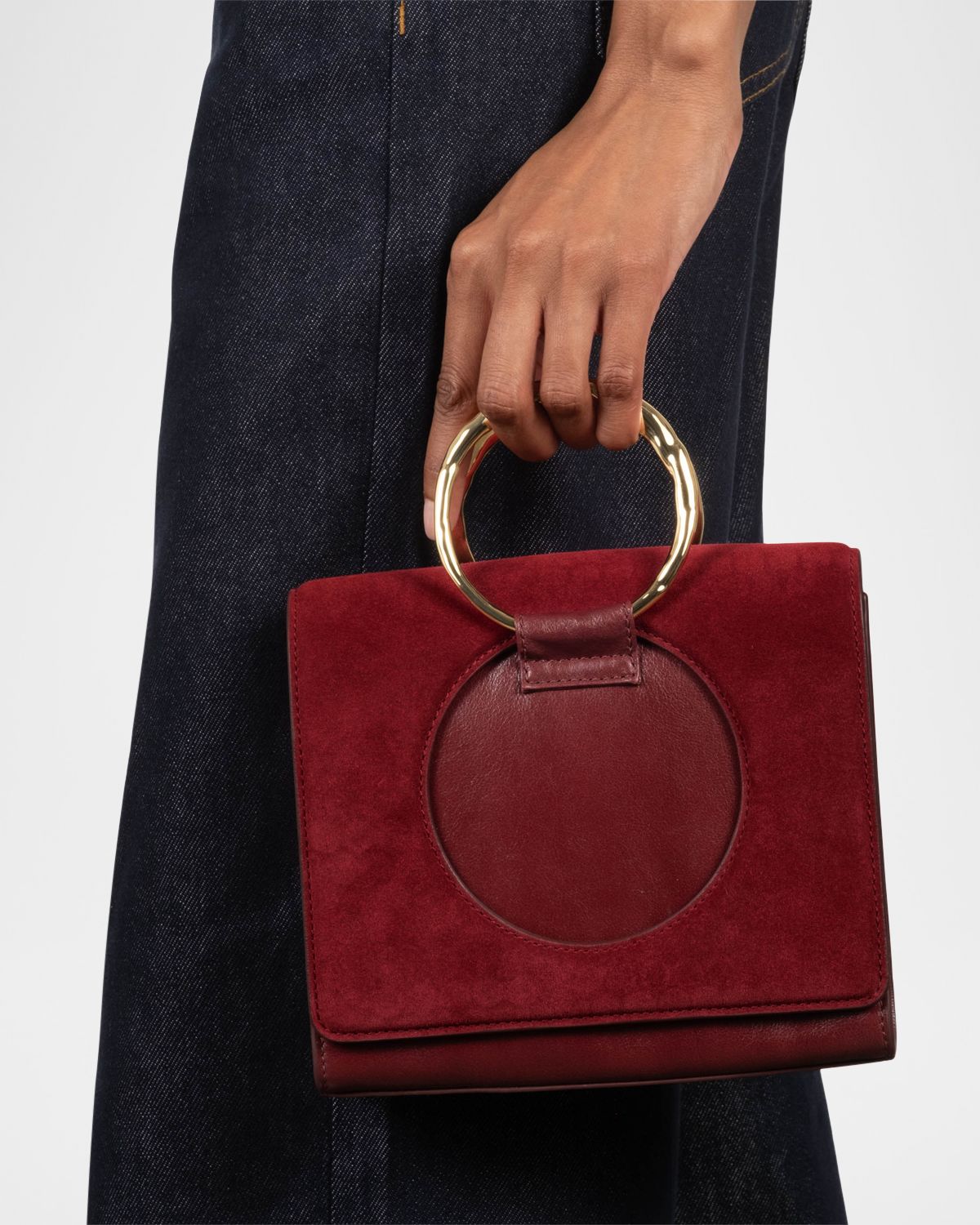 Alexis Bittar The Hunter Cutout Suede & Leather Crossbody Bag