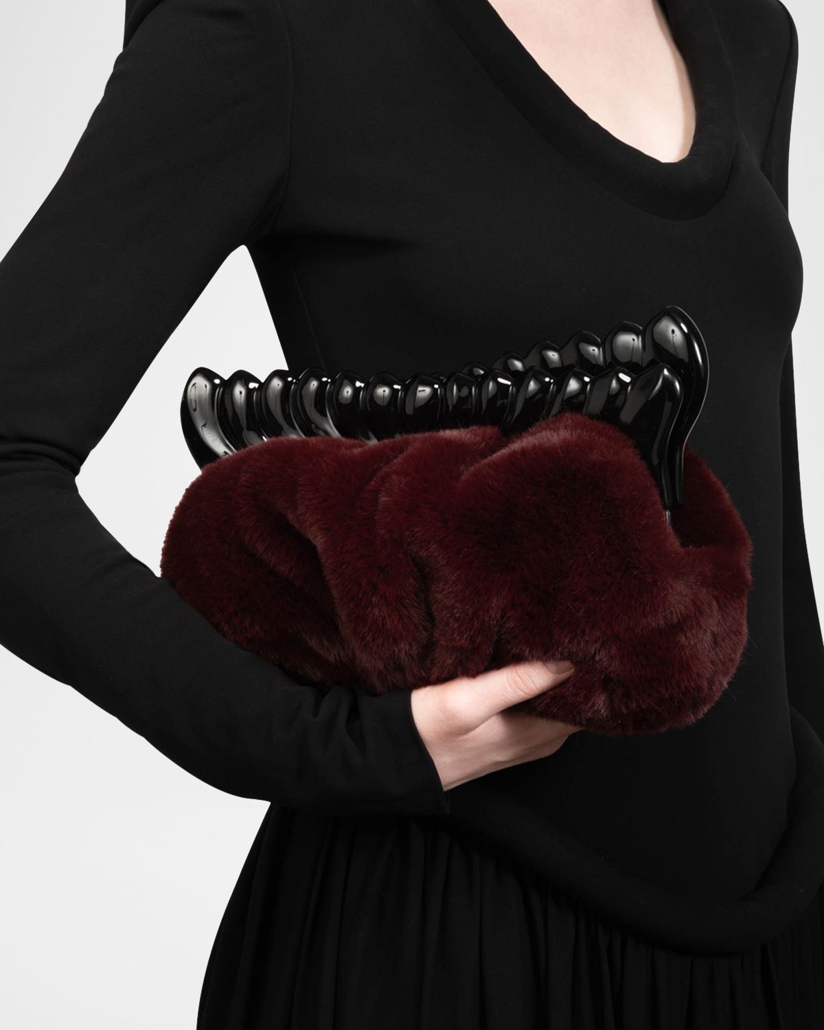 Alexis Bittar The Pouf Faux Fur Clutch Bag