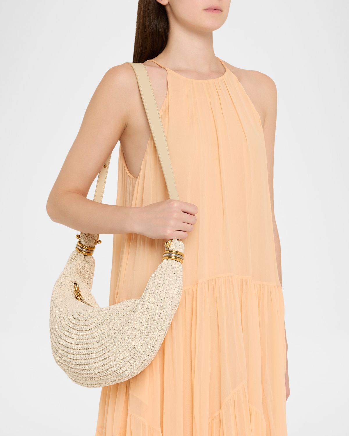 Chloe Rounded Crochet Bracelet Hobo Bag