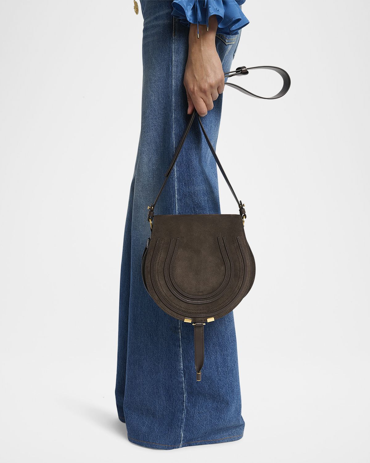 Chloe Marcie Crossbody Bag in Calfskin Suede