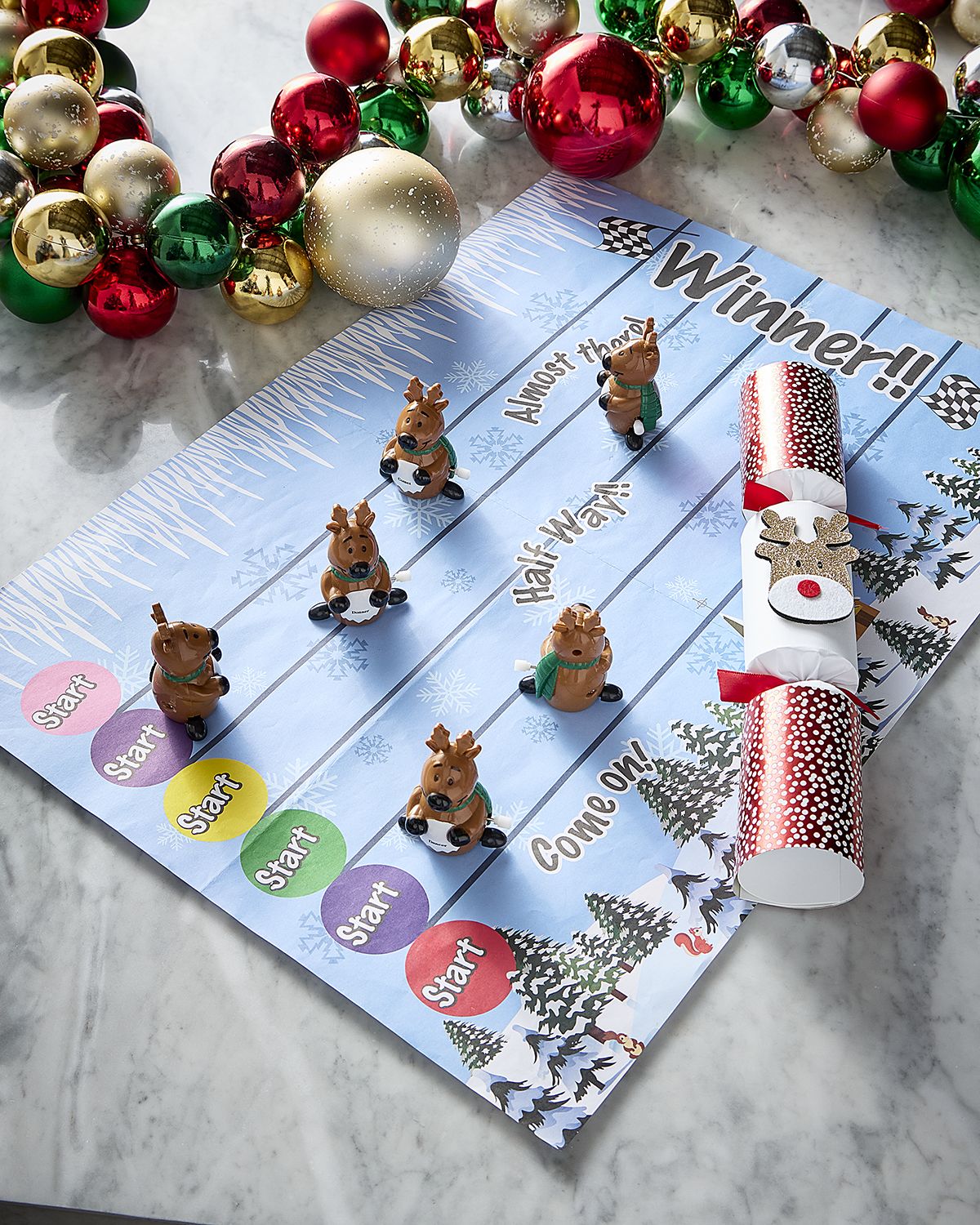 Robin Reed Racing Glitter Christmas Crackers, Set of 6