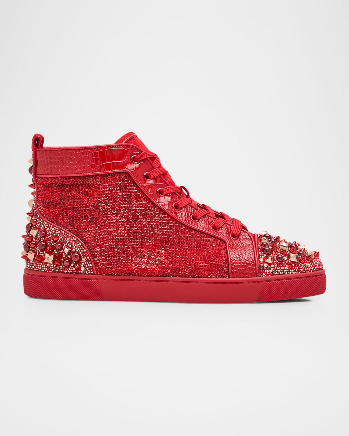 Christian Louboutin Men 's Supertracks Sequin Multi-Spike High-Top Sneakers