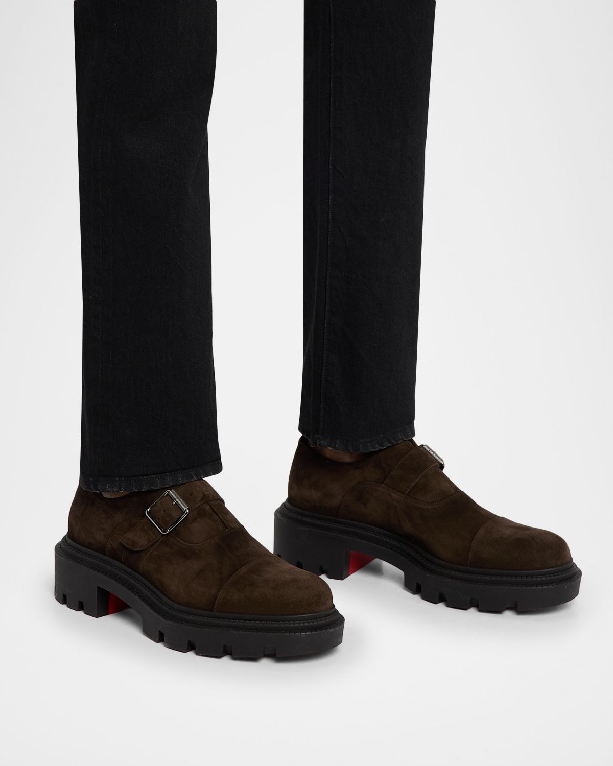 Christian Louboutin Men 's College Chunky Suede Oxfords