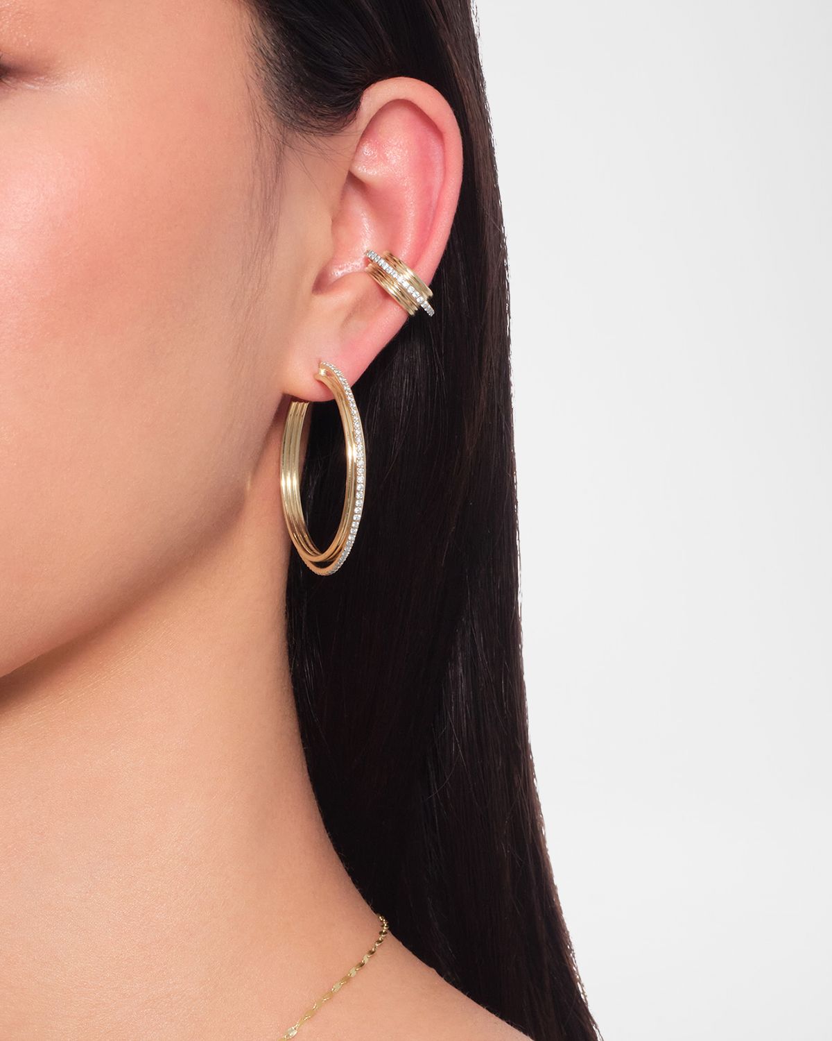 LANA 40mm Kinetic Diamond Hoop Earrings