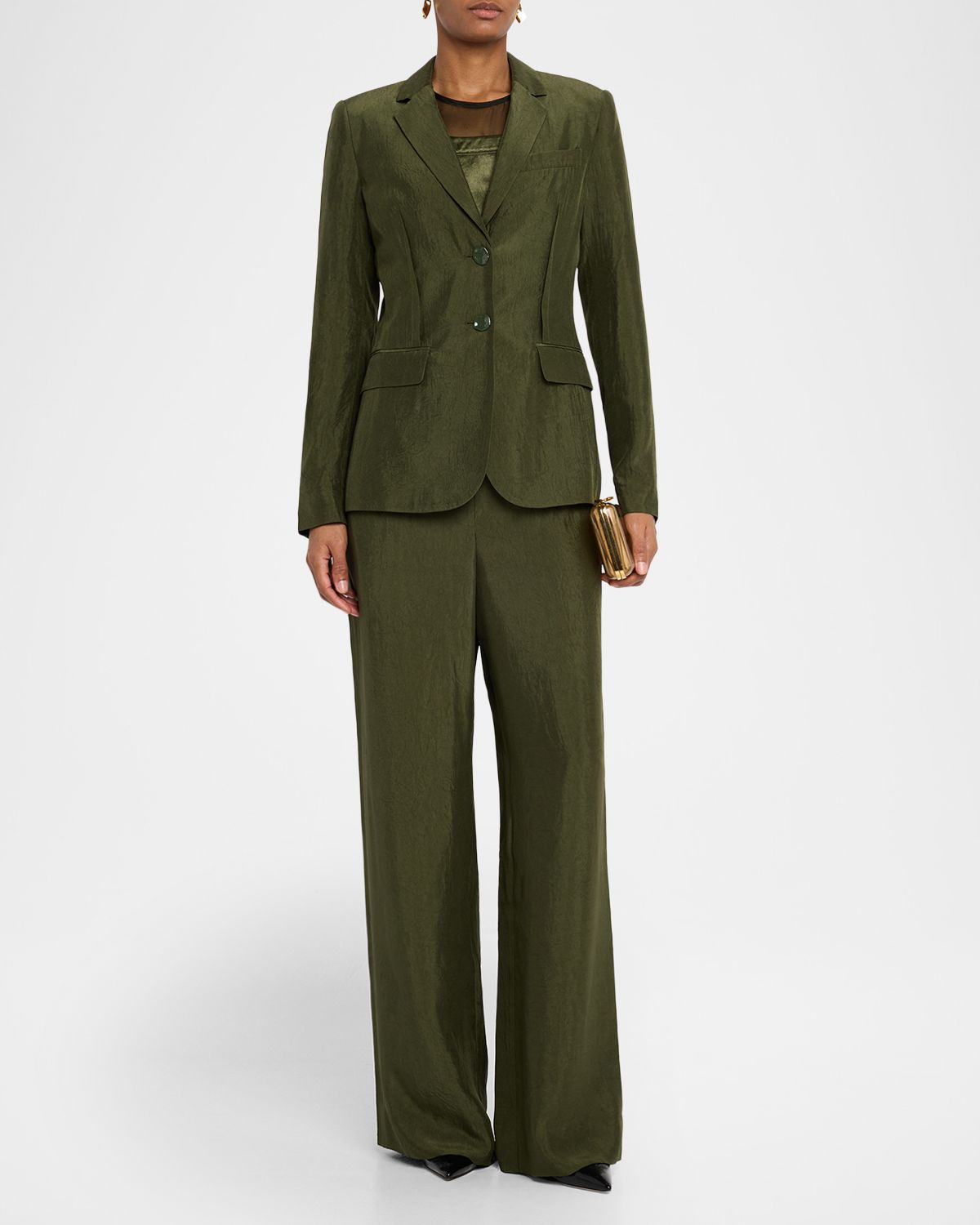 Jason Wu Collection Crinkled Satin Straight-Leg Trousers