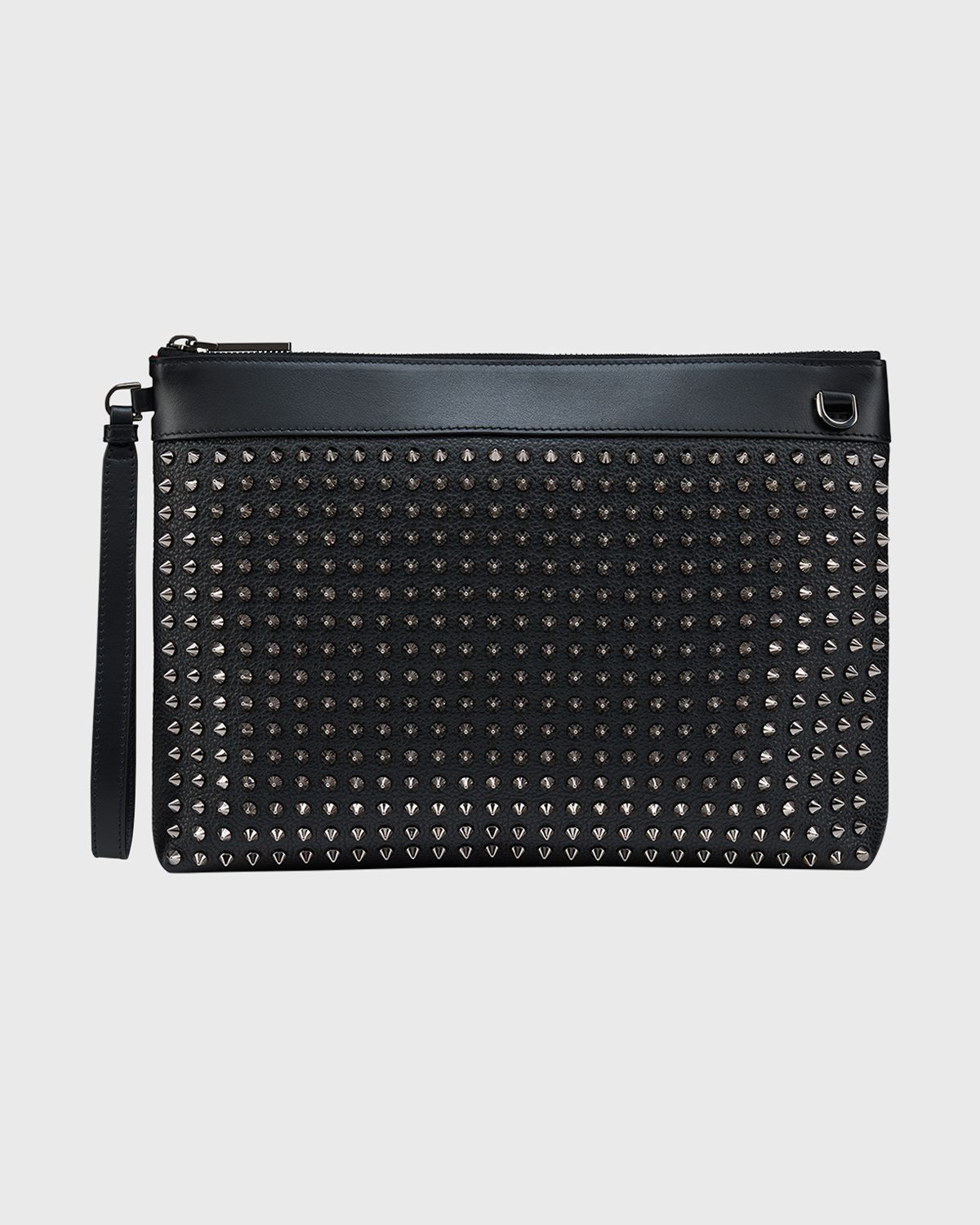 Christian Louboutin Men 's Funky Suede & Leather Spike Wrist Pouch | Thumbnail 4 Christian Louboutin Men 's Funky Suede & Leather Spike Wrist Pouch | Thumbnail 4