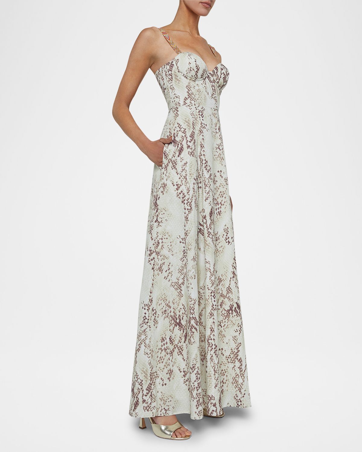 L 'Agence Sutton Snake Maxi Dress