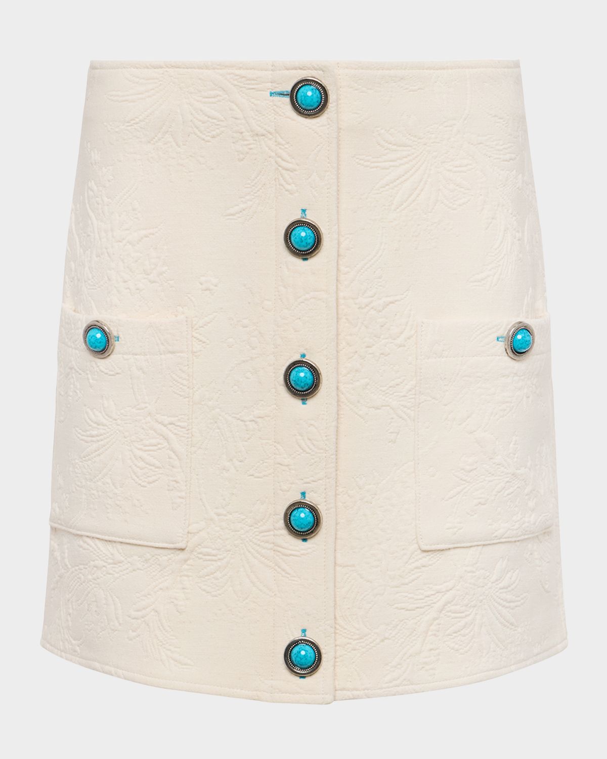 L 'Agence Truman Floral Embossed Mini Skirt
