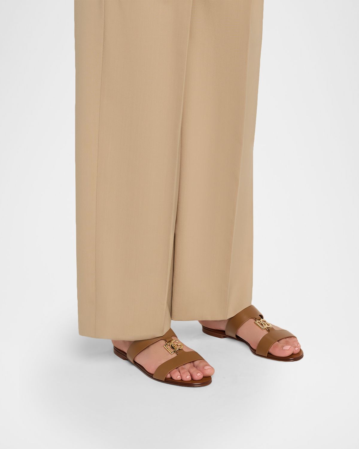 Dolce & Gabbana Bianca Logo Slide Sandals