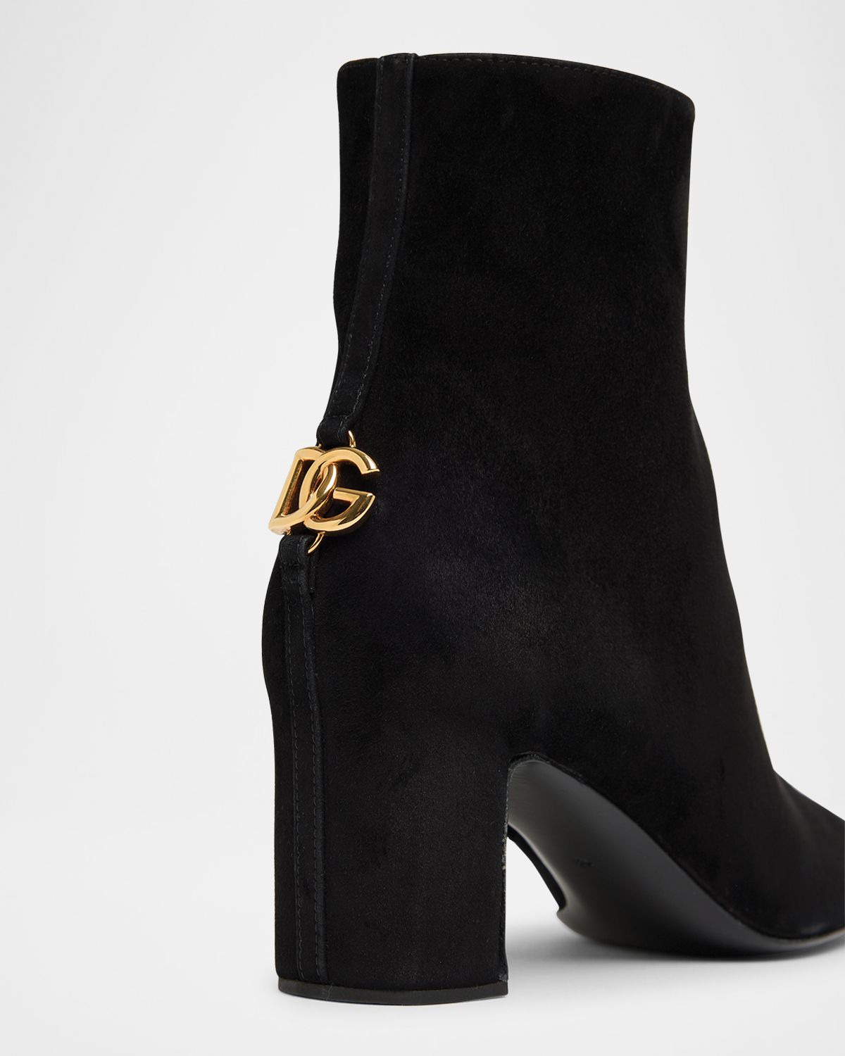 Dolce & Gabbana Suede Block-Heel Ankle Booties