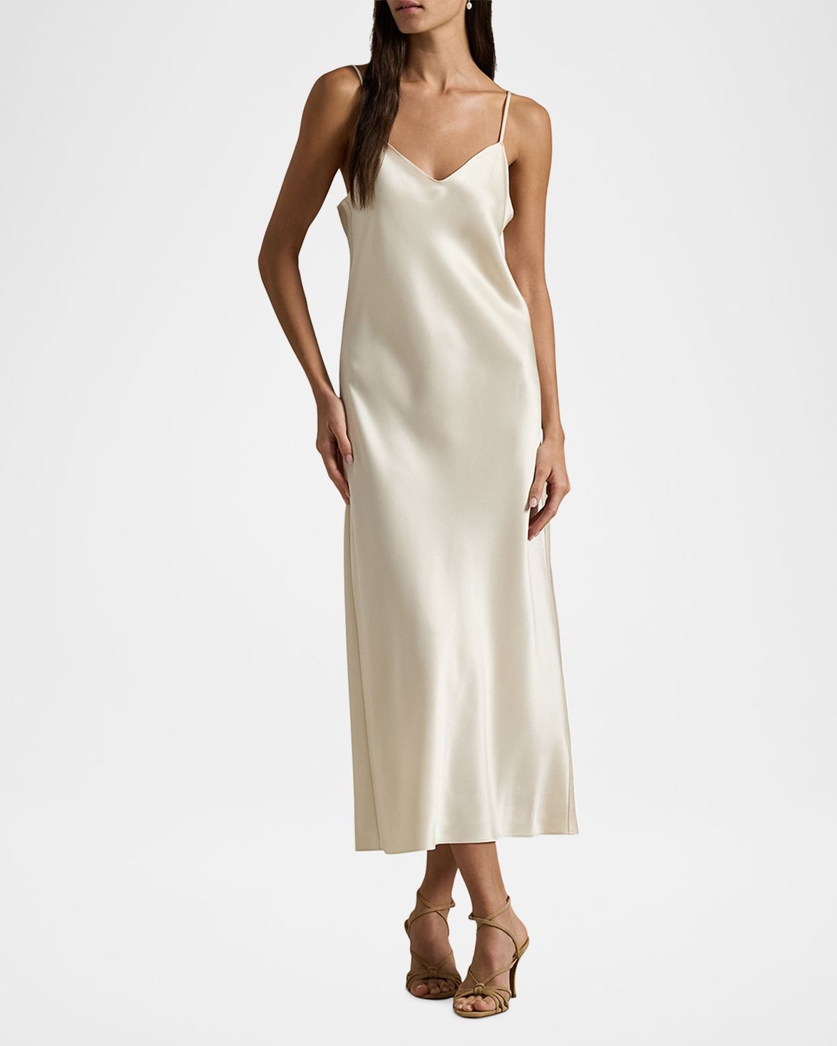 Polo Ralph Lauren Satin Midi Slip Dress