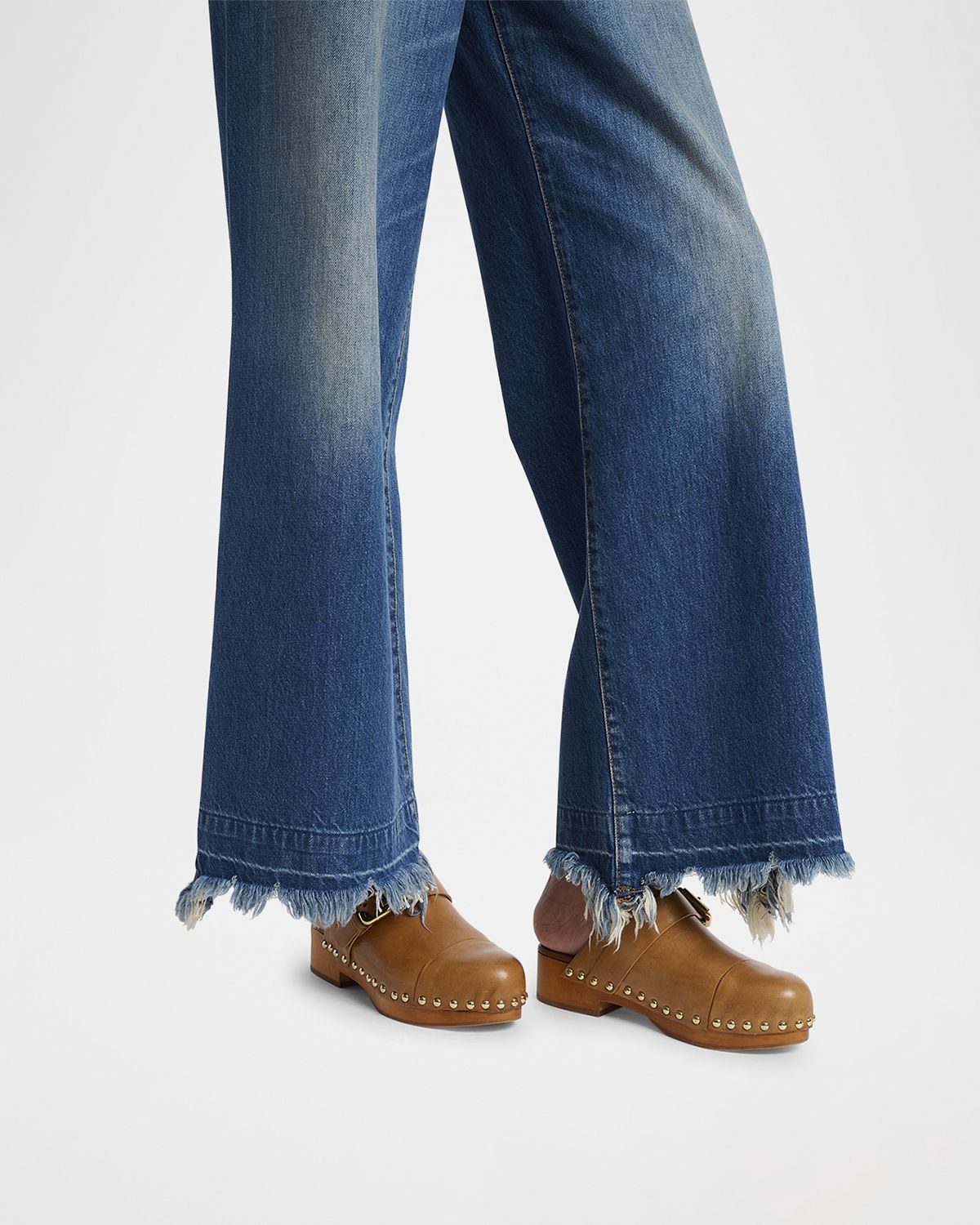 Chloe Jeannette Calf Leather Buckle Clogs