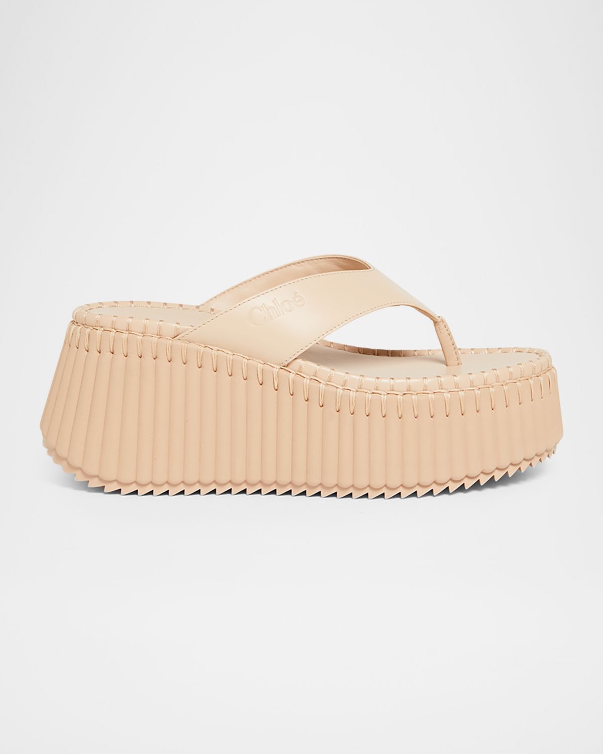 Chloe Nama Platform Leather Thong Sandals | Thumbnail 5