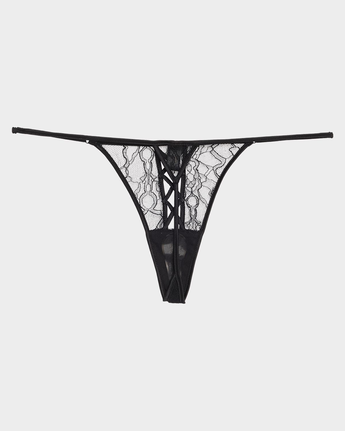 Kiki De Montparnasse Precieuse Low-Rise Lace & Charmeuse G-String