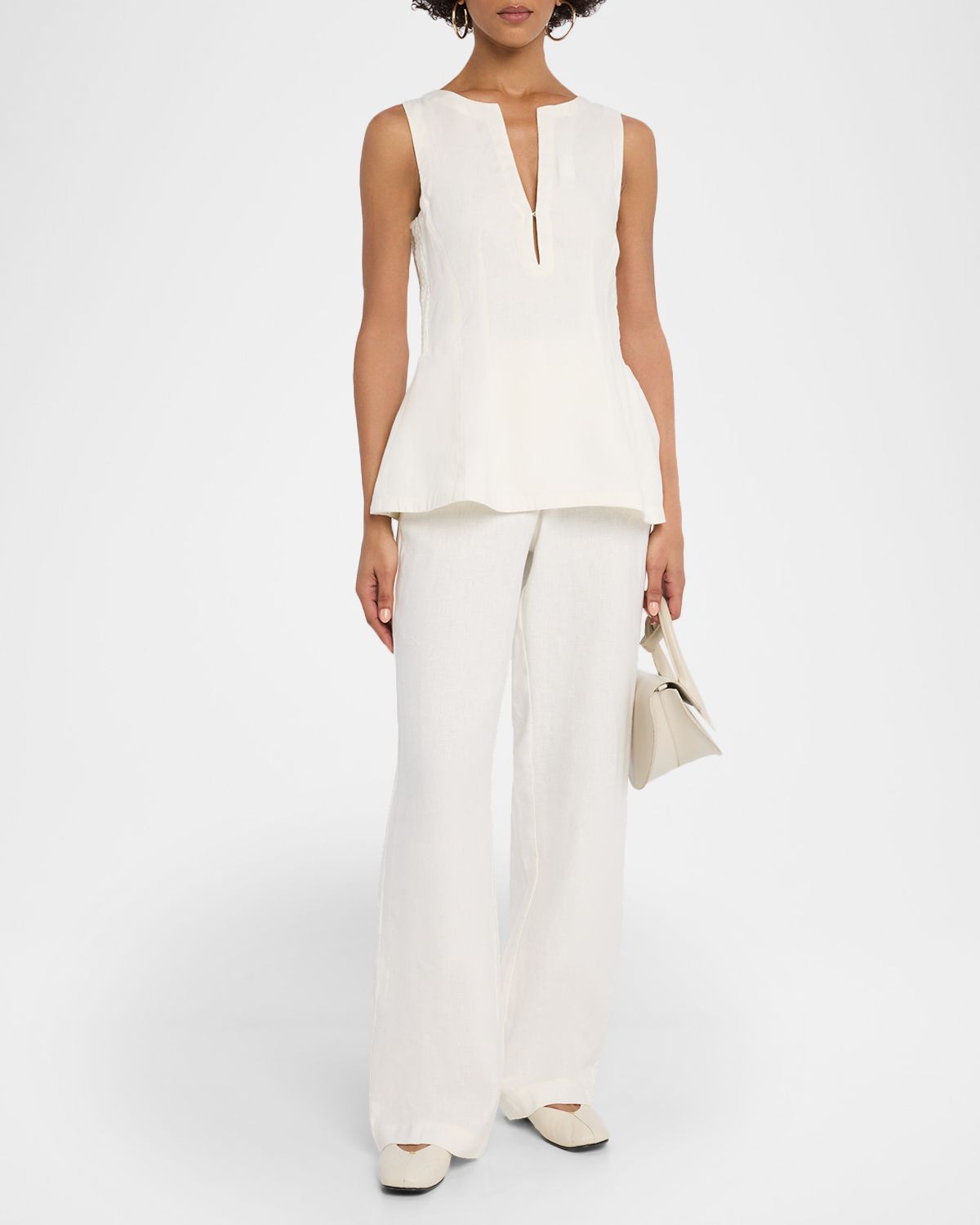 Faithfull the Brand Melia V-Neck Linen Top