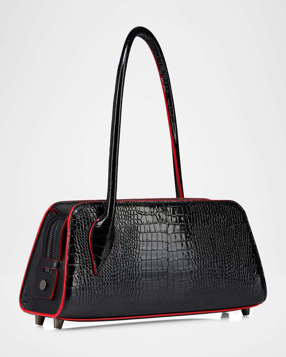 Christian Louboutin Eloise Croc-Embossed Leather Shoulder Bag