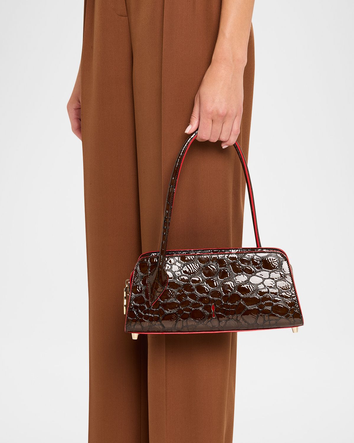 Christian Louboutin Eloise Top-Handle Bag in Croc-Embossed Leather