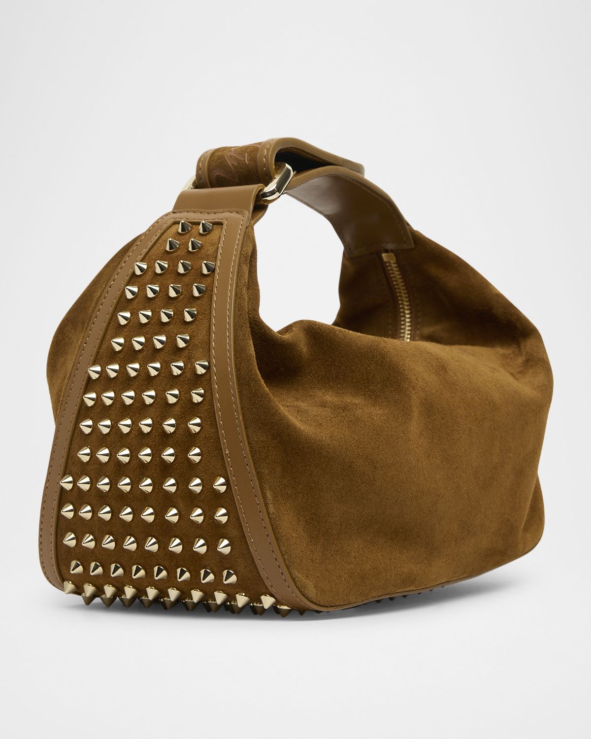 Christian Louboutin Funky Dopp Spike Top-Handle Bag in Suede