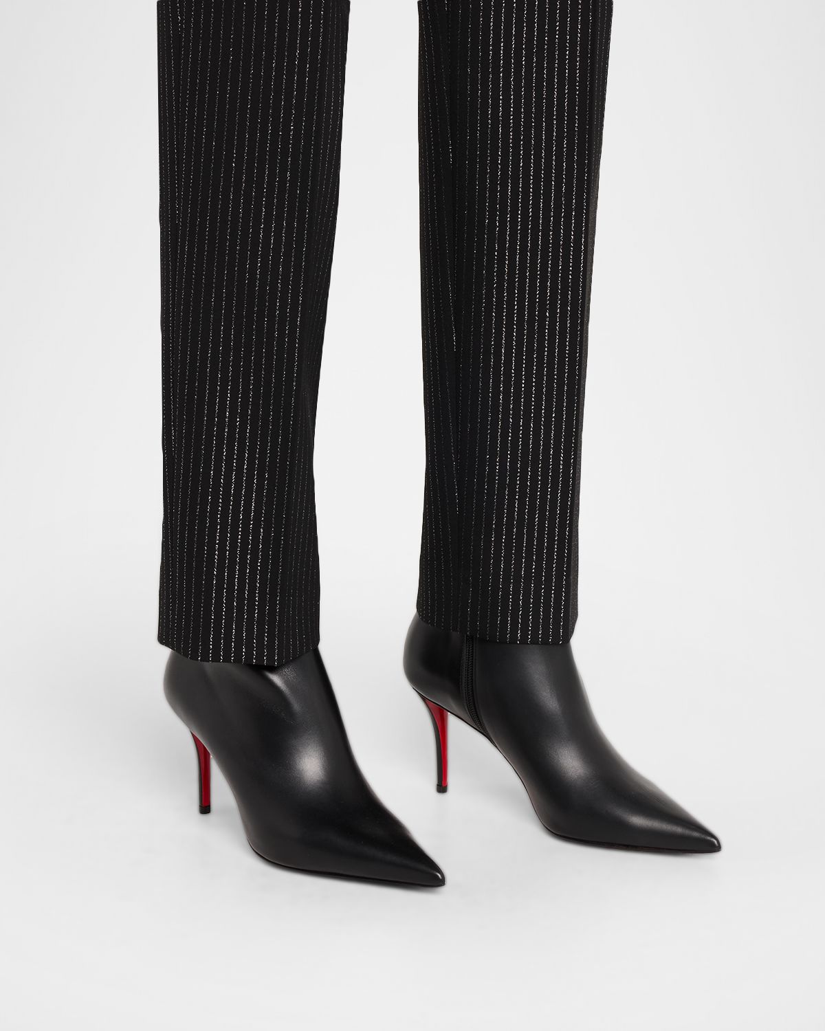 Christian Louboutin 80mm Miss Z Leather Booties