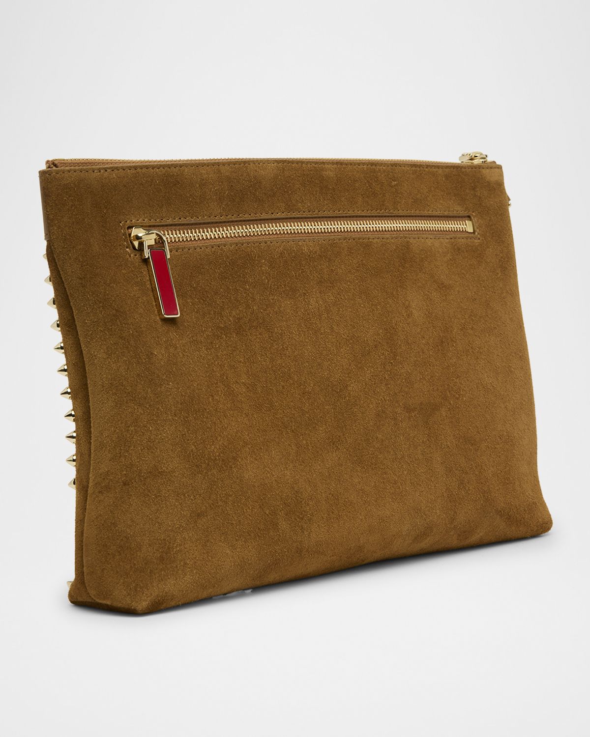 Christian Louboutin Funky Spike Pouch Bag in Suede