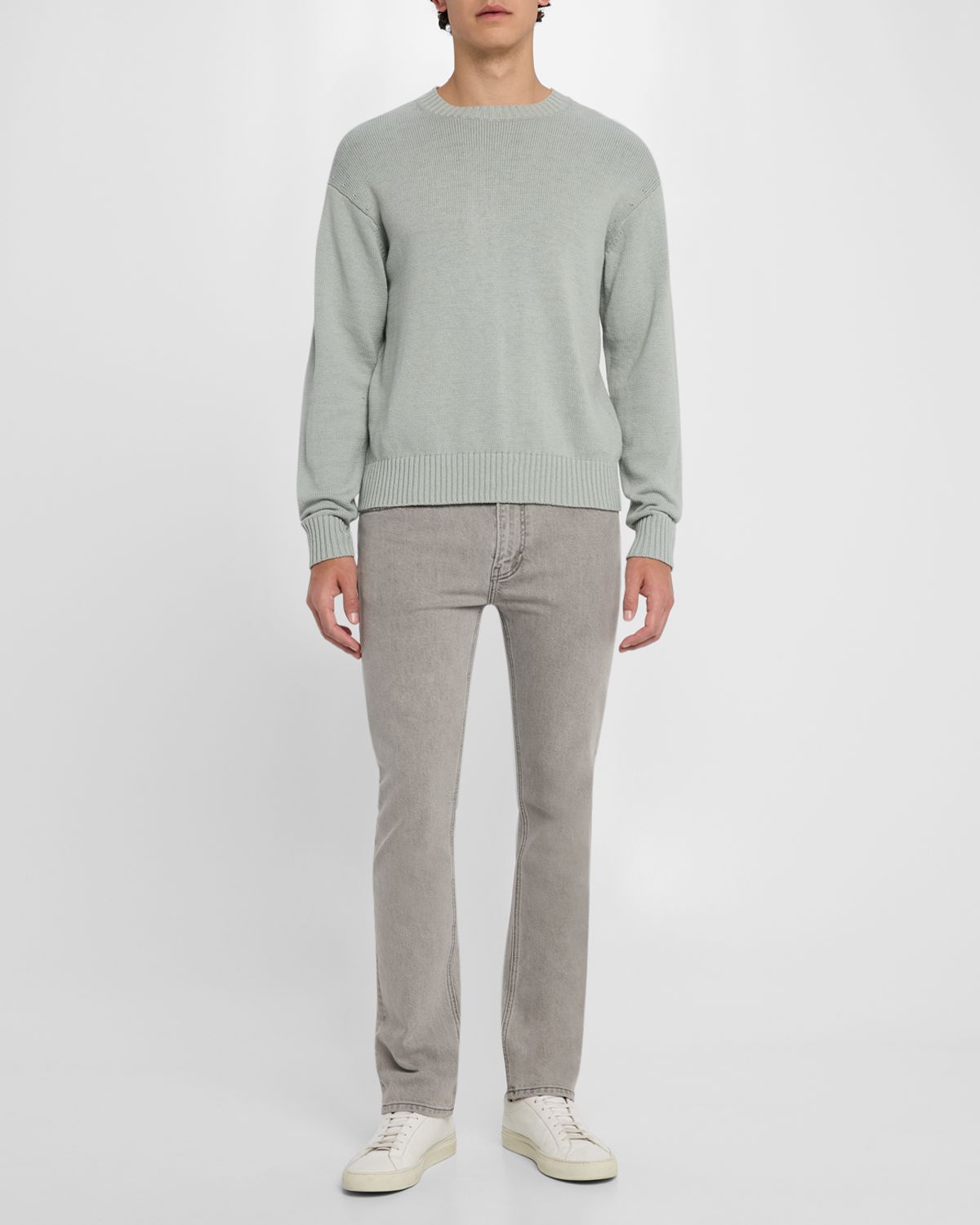 FRAME Men 's Crewneck Silk-Cotton Knit Sweater