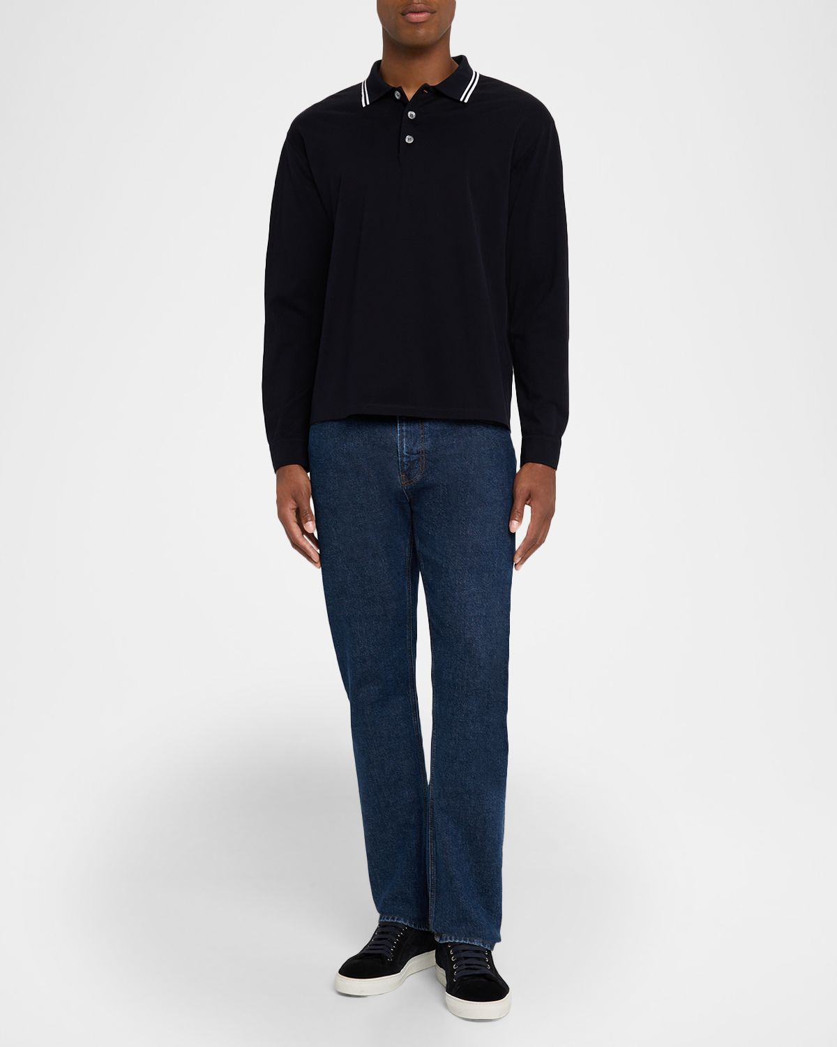 FRAME Men 's Light Pique Polo Shirt