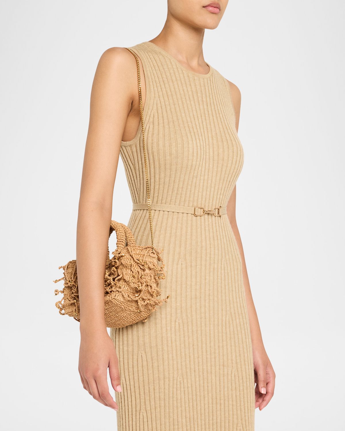 Made For A Woman Fanny Spaghetti Fringed Crochet Shoulder Bag