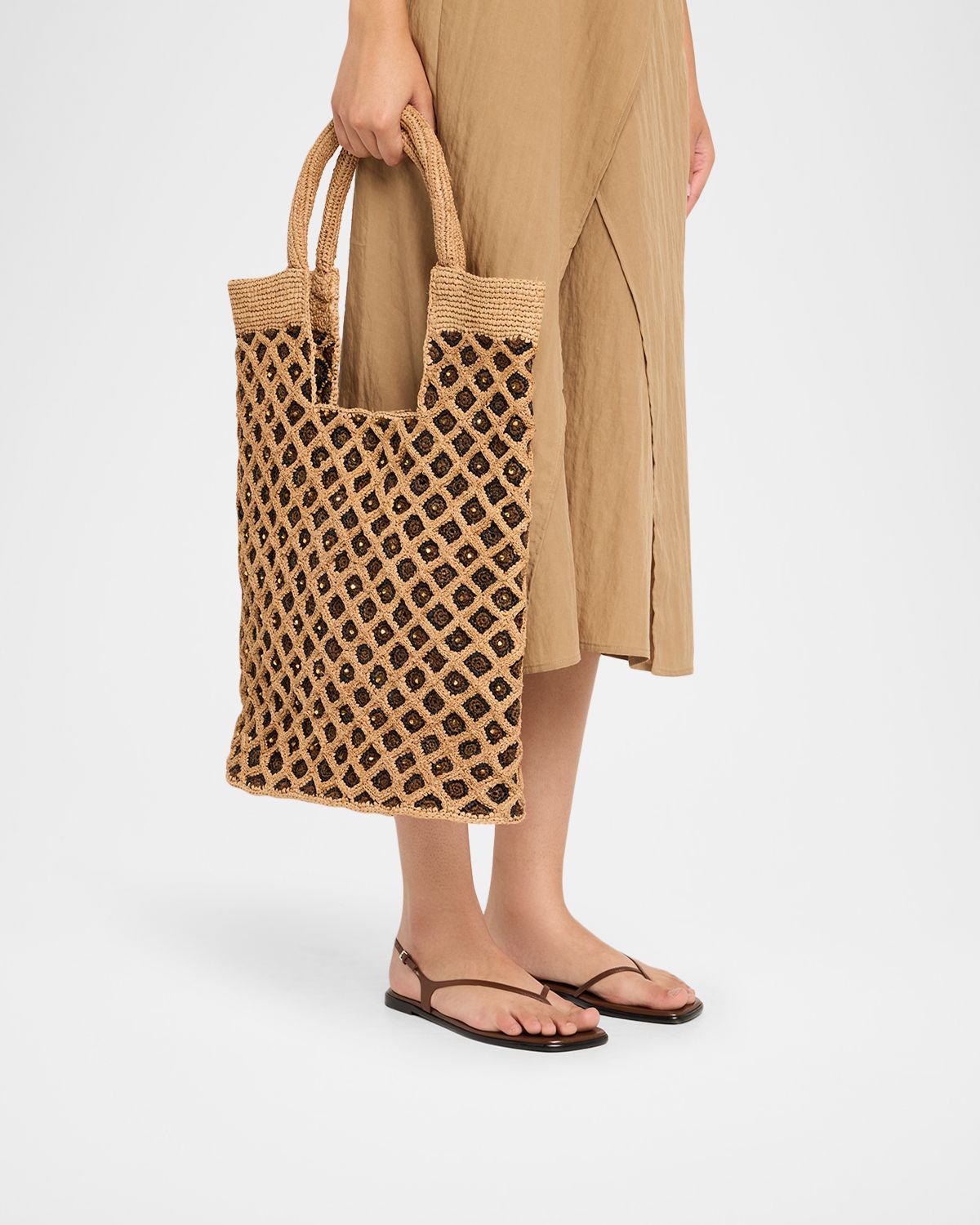 Made For A Woman Kifafa Vakona Beaded Woven Shopper Tote Bag