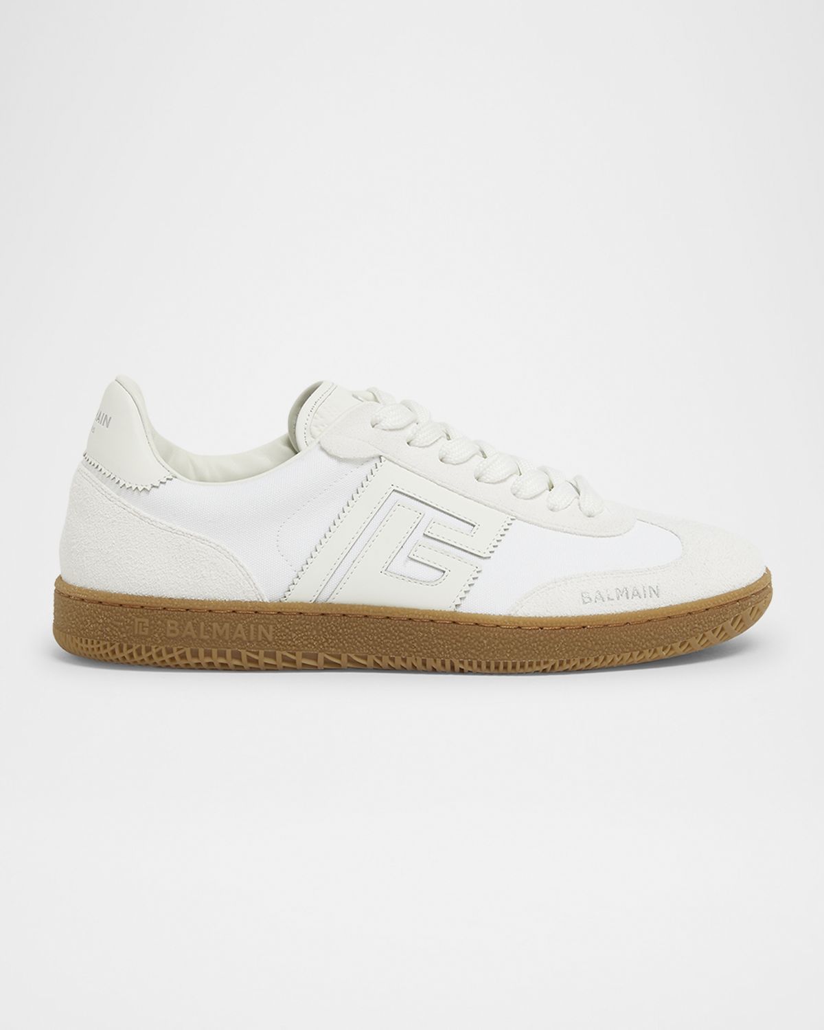 Balmain Swan Calf Suede Low-Top Sneakers