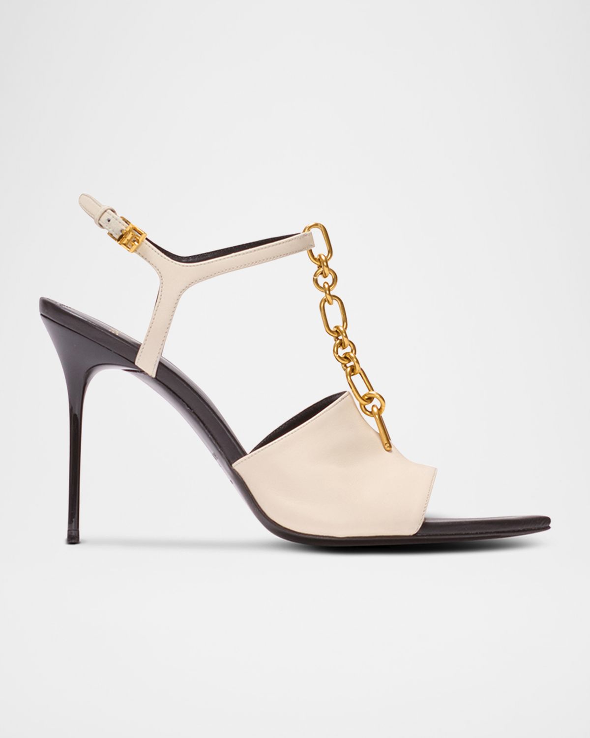 Balmain Sync Patent Leather Ankle-Strap Sandals