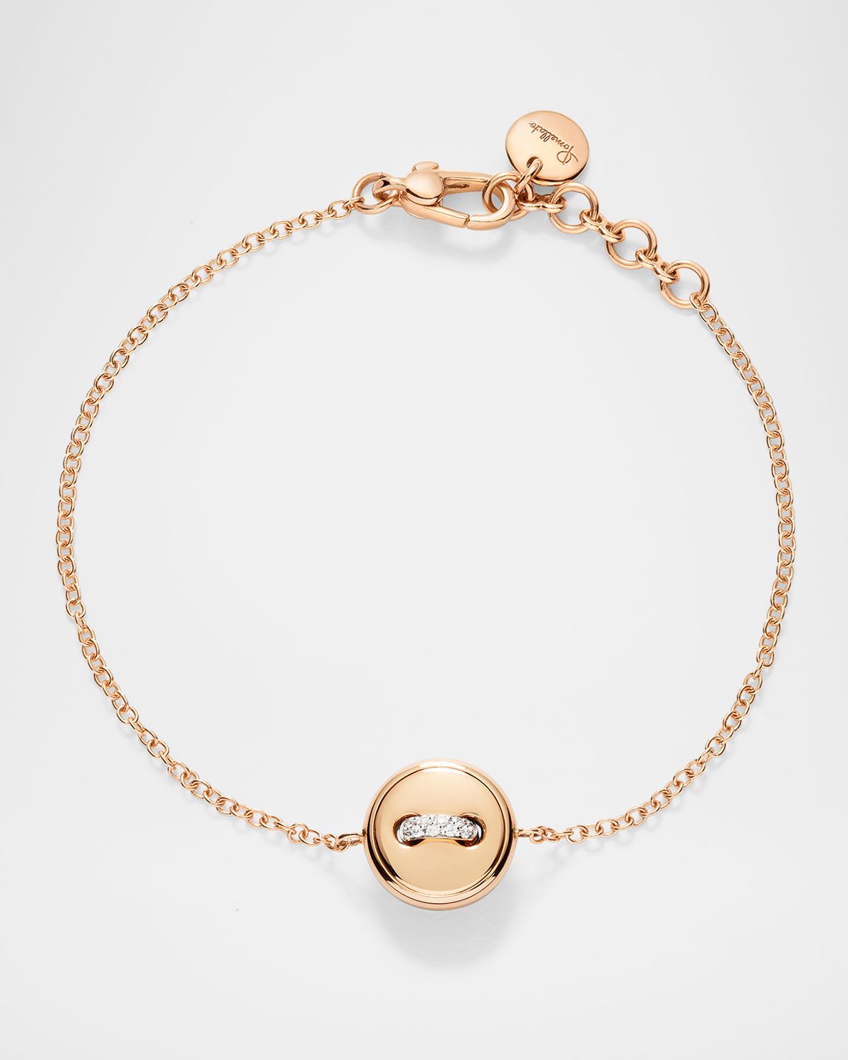 Pomellato Pom Pom Dot 18K Rose Gold Turquoise and Diamond Reversible Bracelet